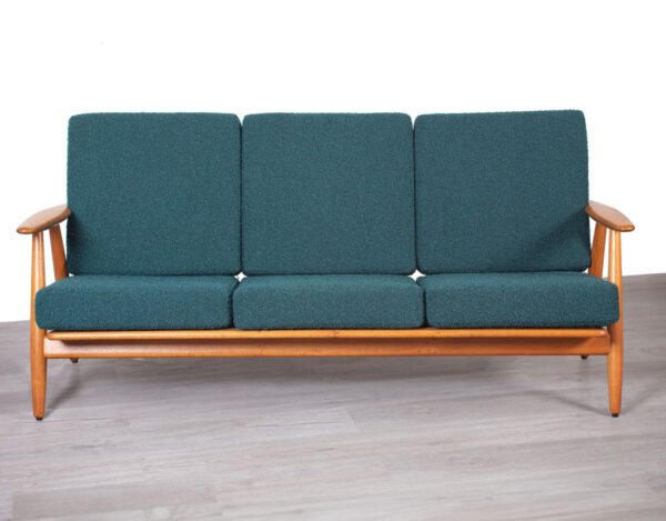 Hans J. Wegner GE 240/3 Cigar Sofa mid century modern Danish 1950 European oak couch original imported Scandinavian seating