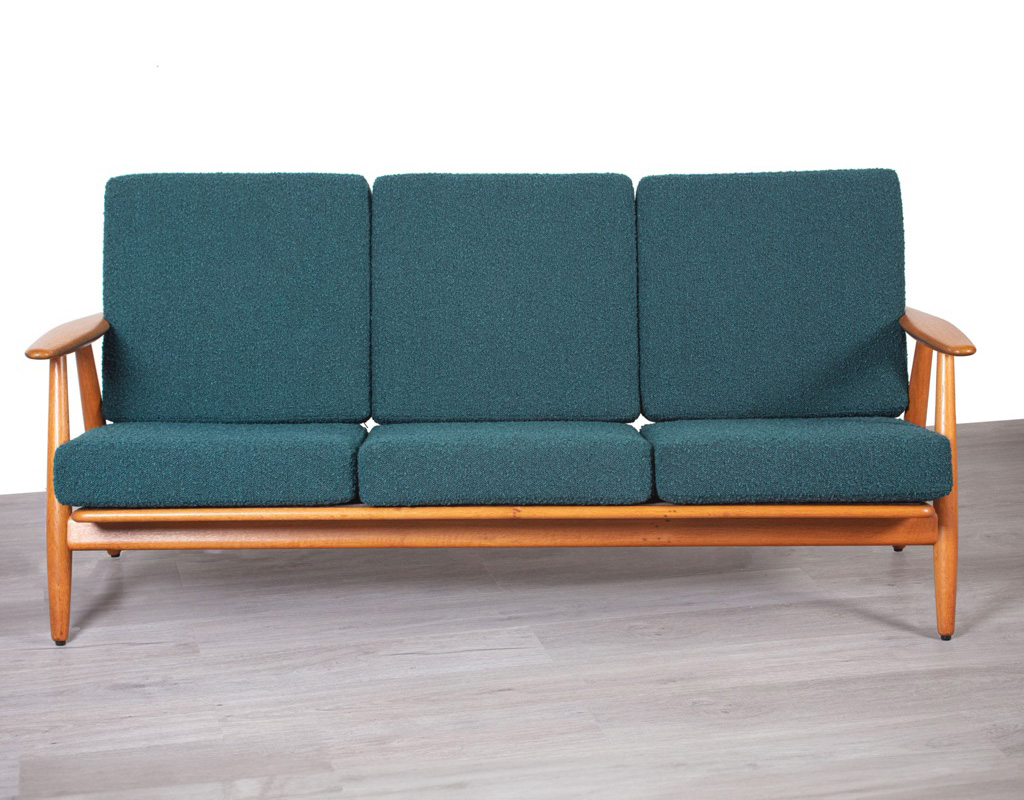 Hans J. Wegner GE 240/3 Cigar Sofa mid century modern Danish 1950 European oak couch original imported Scandinavian seating
