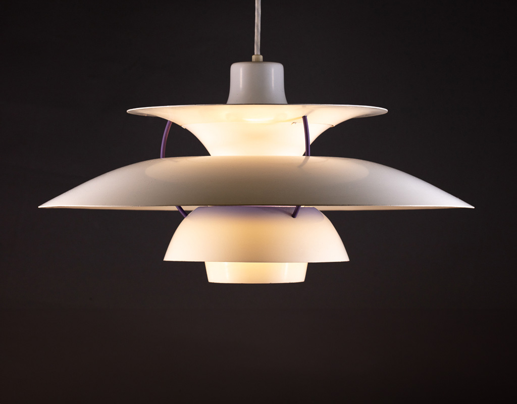 Mid Century Modern PH5 Poul Henningsen Pendant by Louis Poulsen Danish Vintage Pendant Lighting Lamp 1960s White Scandinavian original design Melbourne Brunswick Furniture importers