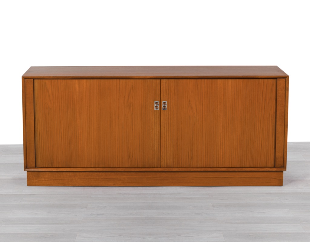 Arne Vodder Sideboard Danish Vintage 1960s Teak Sibast Mobelfabrik Tamnbour Doors Aluminium Ring Pulls Handles Scandinavian Danish Design