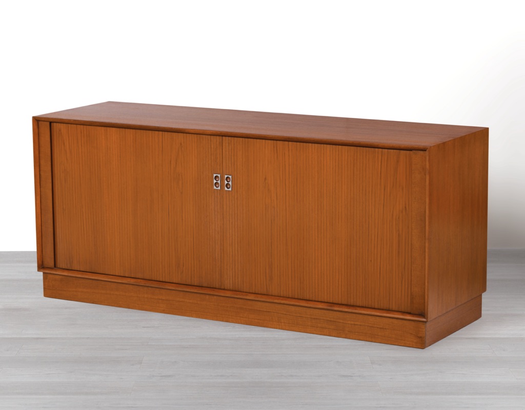 Arne Vodder Sideboard Danish Vintage 1960s Teak Sibast Mobelfabrik Tamnbour Doors Aluminium Ring Pulls Handles Scandinavian Danish Design 150cm Length