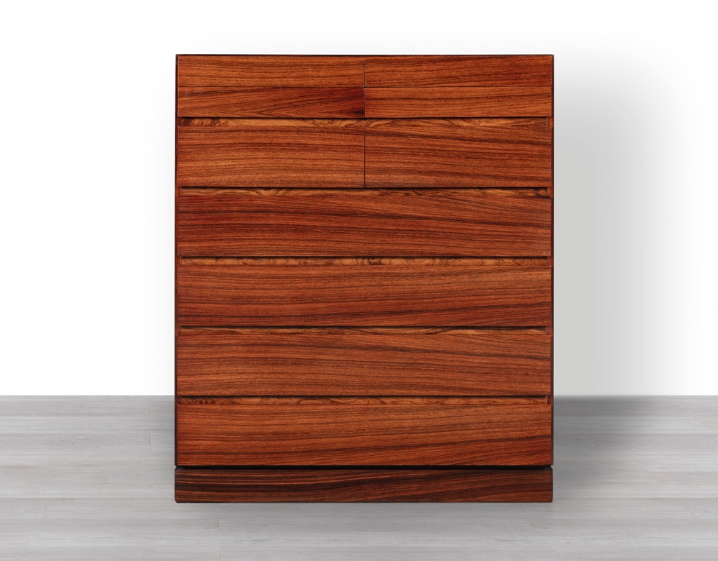 Arne Wahl Iversen Chest of Drawers Vinde Mobelfabrik Brazilian Rosewood Tallboy Denmark 1960s