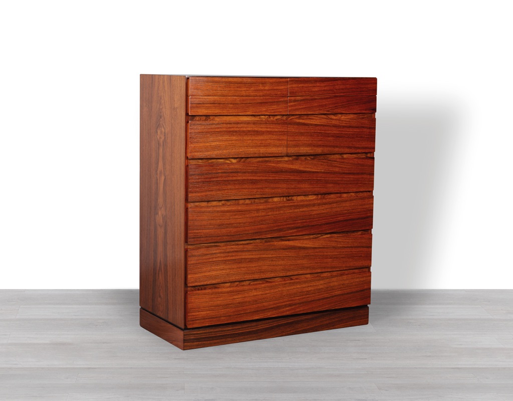 Arne Wahl Iversen Chest of Drawers Vinde Mobelfabrik Brazilian Rosewood Tallboy Denmark 1960s