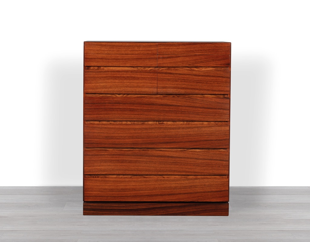 Arne Wahl Iversen Chest of Drawers Vinde Mobelfabrik Brazilian Rosewood Tallboy Denmark 1960s
