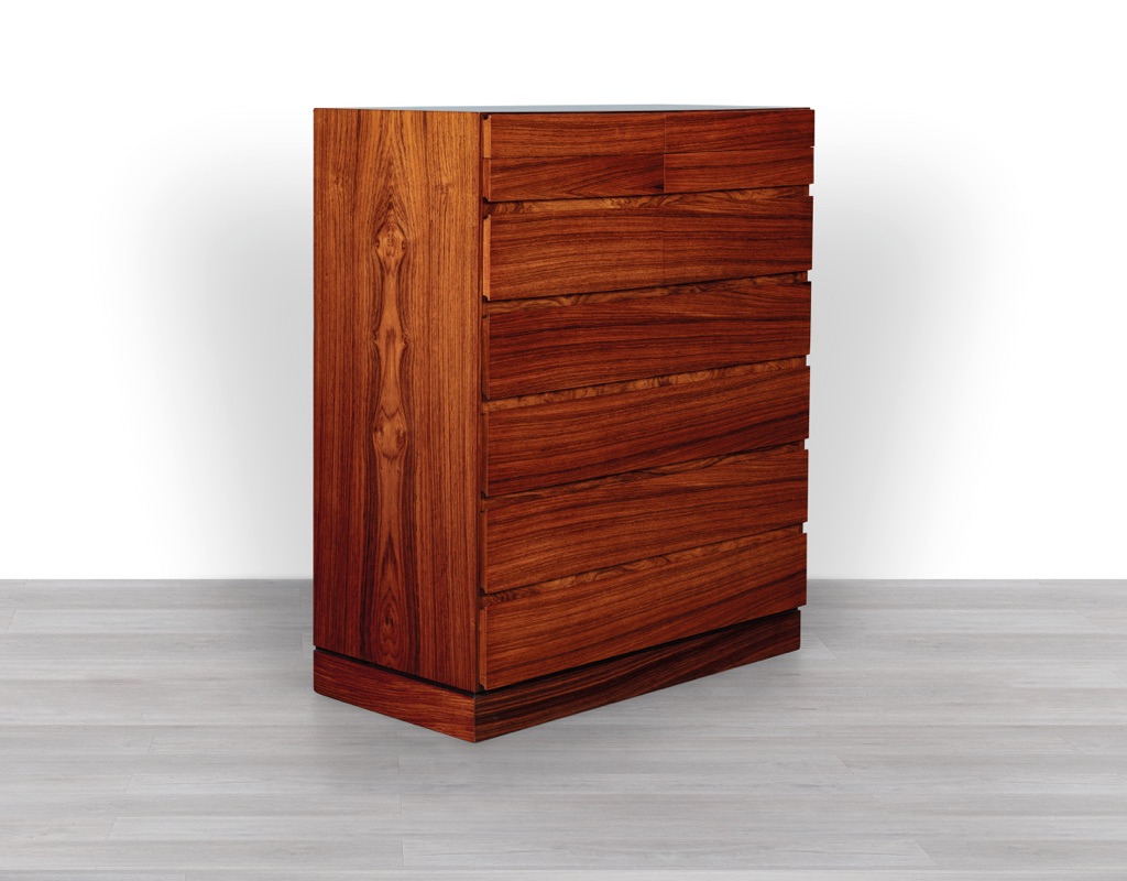Arne Wahl Iversen Chest of Drawers Vinde Mobelfabrik Brazilian Rosewood Tallboy Denmark 1960s