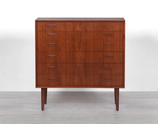 Chest of Drawers Tallboy Danish Mid Century Modern 1960s Teak Wide Drawers Borge Seindal Borge Mogensen Bedroom Furniture