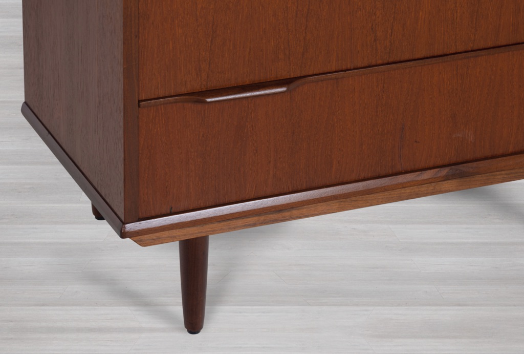 Chest of Drawers Danish Vintage 1960s Large Teak Tallboy Denmark Original Scandinavian Design Bedroom Furniture Dovetail