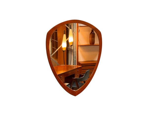 Mid century modern Danish 1960s Vintage Teak Wall Mirror