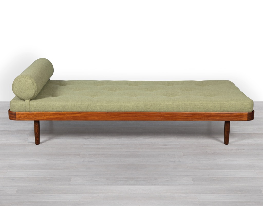 Mid Century Modern Danish Vintage Daybed Teak Bolster Cushion