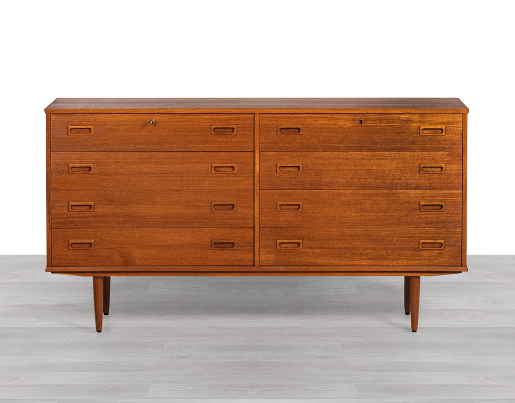 Danish 1960s Double Teak Chest Sideboard Carlo Jensen Poul Hundevad Vintage