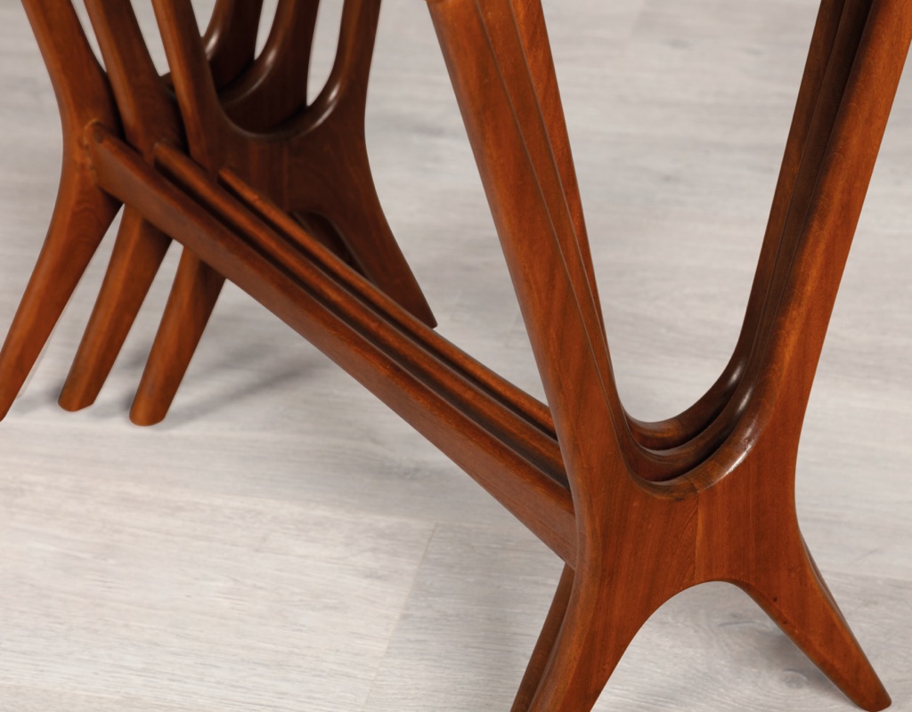 Erling Torvits Nesting Tables for Heltborg Mobler Danish 1950s mid century modern original imported design occasional tables coffee tables leg detail