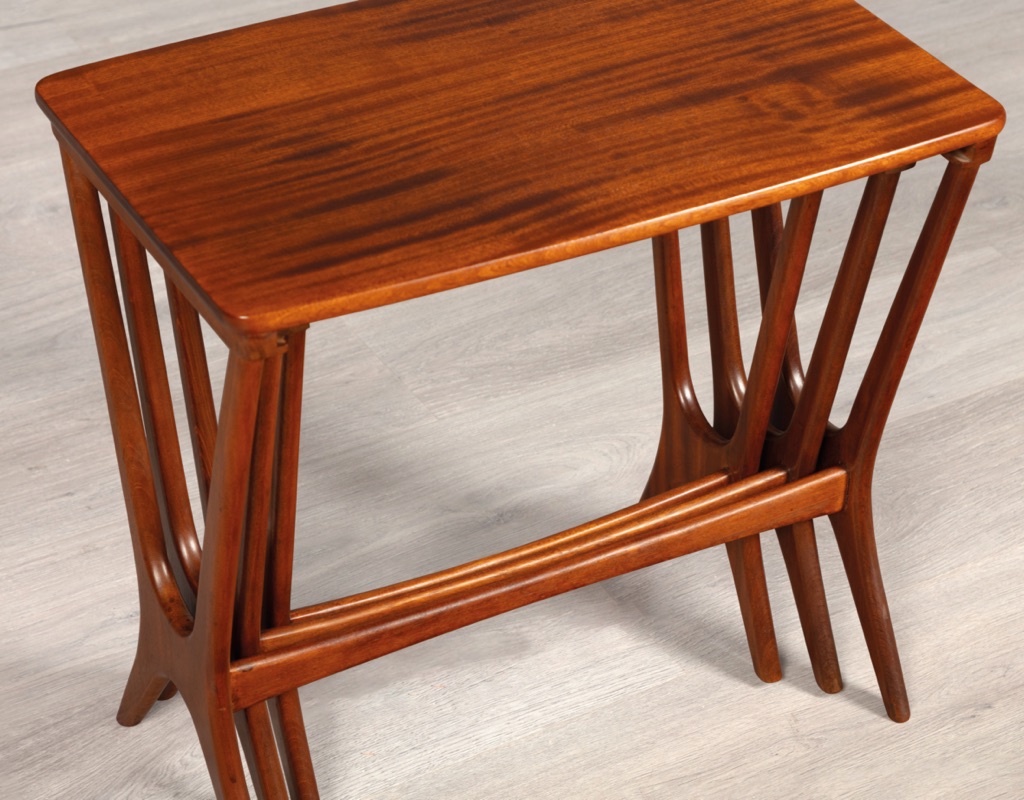 Erling Torvits Nesting Tables for Heltborg Mobler Danish 1950s mid century modern original imported design occasional tables coffee tables organic design base