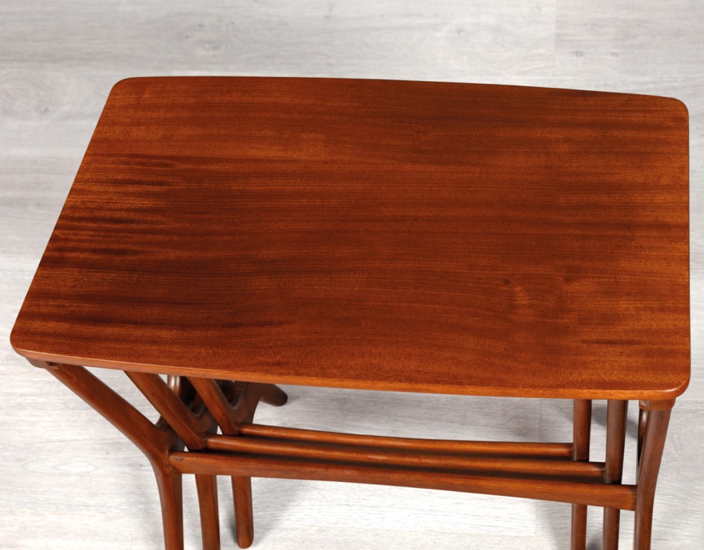 Erling Torvits Nesting Tables for Heltborg Mobler Danish 1950s mid century modern original imported design occasional tables coffee tables top