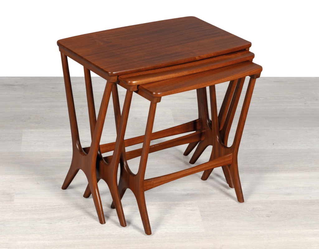Erling Torvits Nesting Tables for Heltborg Mobler Danish 1950s mid century modern original imported design occasional tables coffee tables Scandinavian design