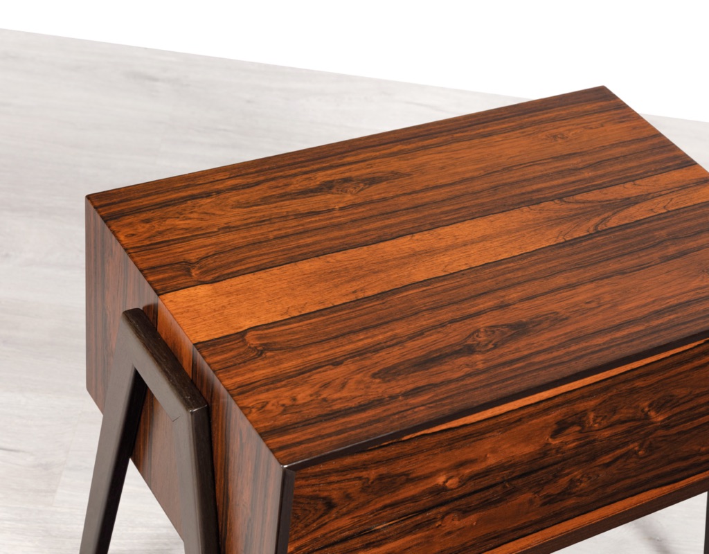 Erling Torvits Nesting Table Sewing for Heltborg Mobler Danish 1960s mid century modern original imported design occasional table or coffee table Rosewood detail