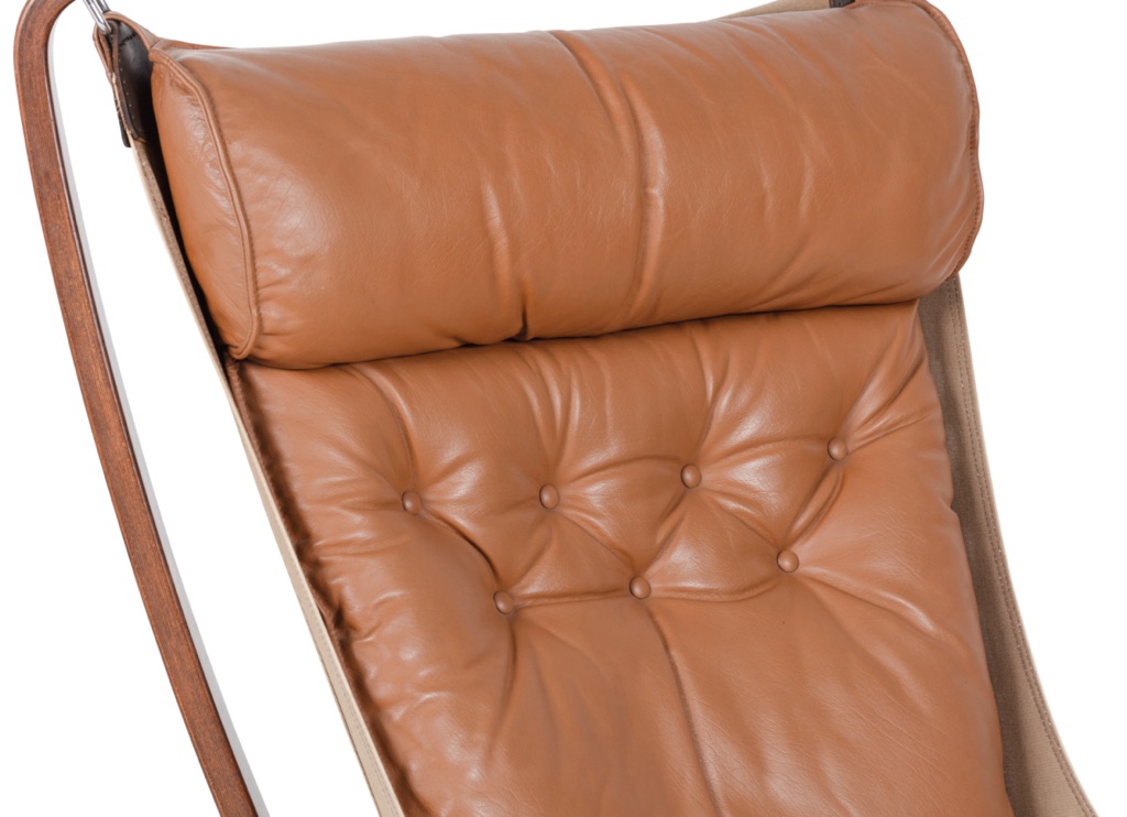 Mid century modern Falcon Chair Sigurd Ressell Vatne Mobler Norwegian 1970s original imported leather Norway armchair vintage Scandinavian seating headrest