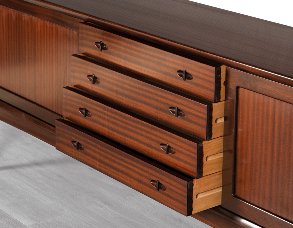 H.W. Klein Sideboard Bramin Mobler Danish 1960s Vintage Credenza Mahogany Oak Teak Original Scandinavian Storage Mid Century Modern Dovetail Drawers