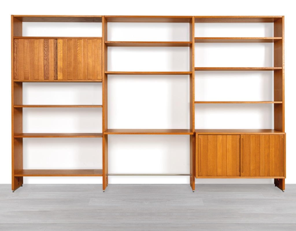 Hans J. Wegner RY100 RY Mobler Mid century Modern Shelving System Bookshelf Room Divider Danish 1960s European Oak Modular Freestanding Storage Original Scandinavian Design Denmark Steel Feet