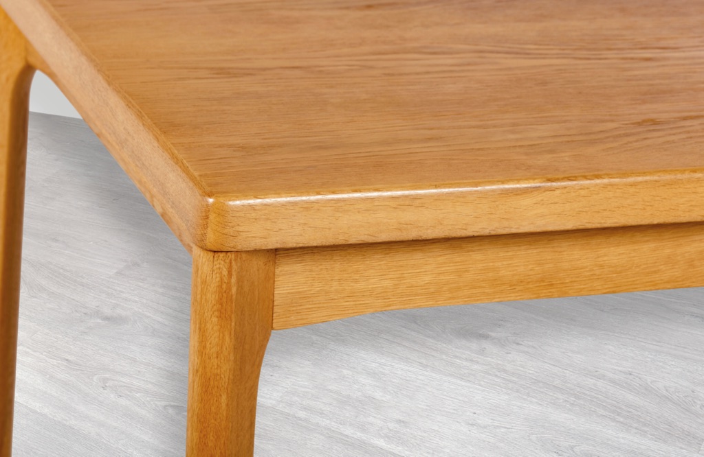 Henning Kjaernulf Dining Table Mid Century Modern Danish 1960s European Oak Extension Draw Leaf Vejle Stole Mobelfabrik Vintage detail