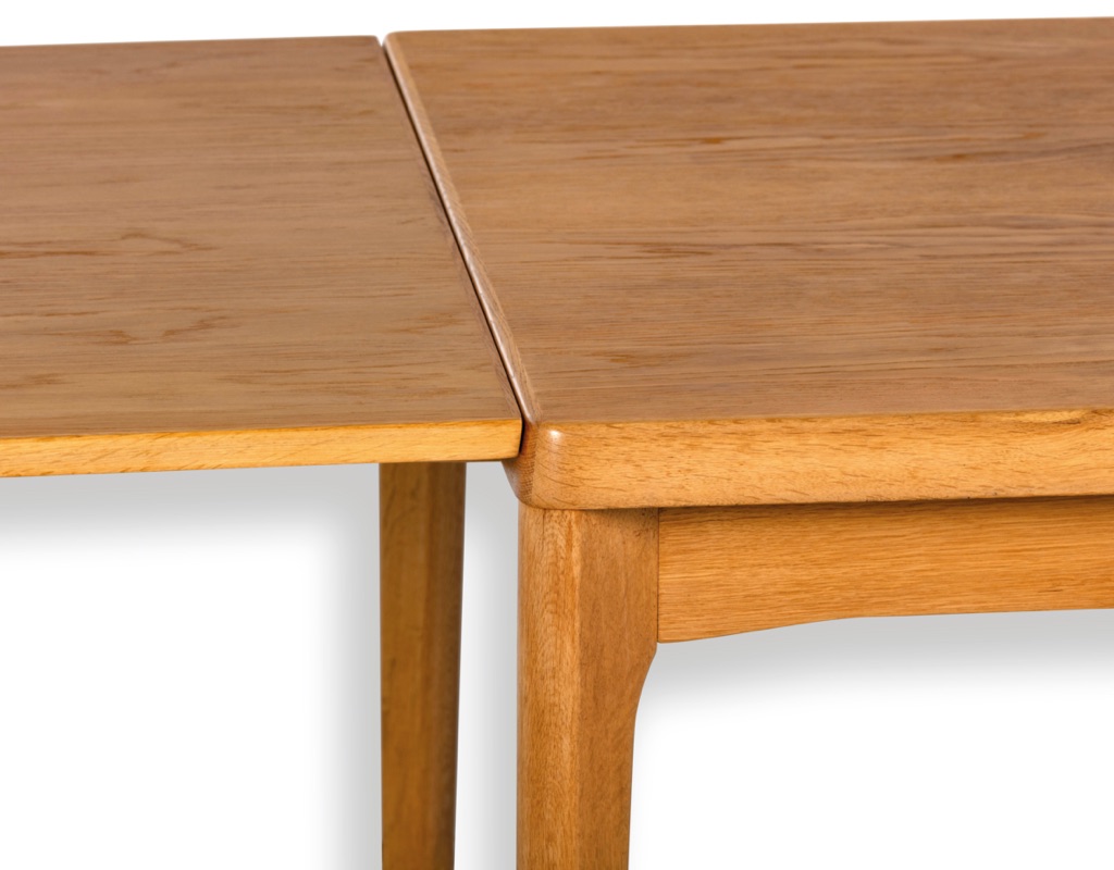 Henning Kjaernulf Dining Table Mid Century Modern Danish 1960s European Oak Extension Draw Leaf Vejle Stole Mobelfabrik Vintage concealed leaf
