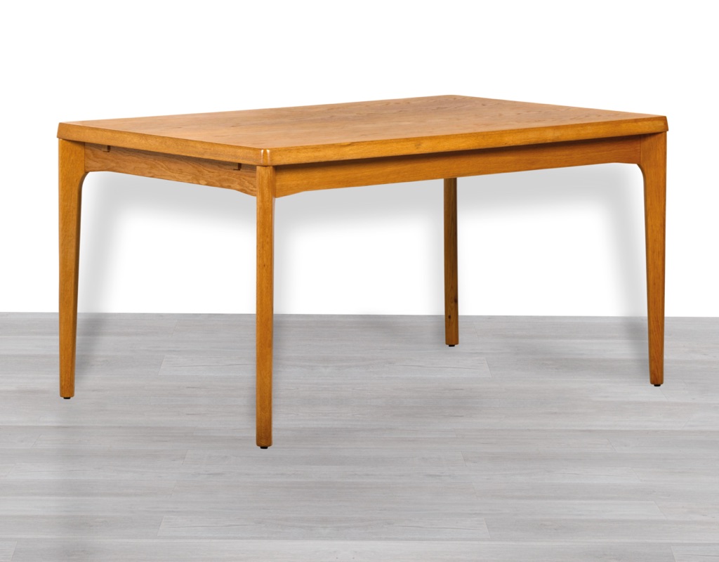 Henning Kjaernulf Dining Table Mid Century Modern Danish 1960s European Oak Extension Draw Leaf Vejle Stole Mobelfabrik Vintage