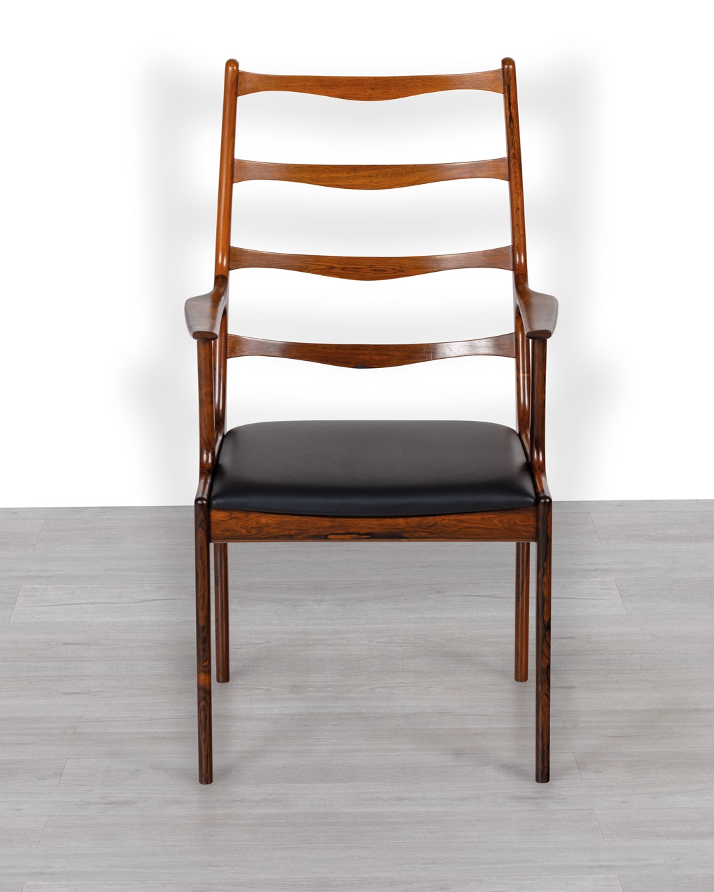 Johannes Andersen Dining Chair Uldum Mobelfabrik Model UM37 Brazilian Rosewood Ladder Back Mid Century Modern Danish Vintage Carver Chair 1960s