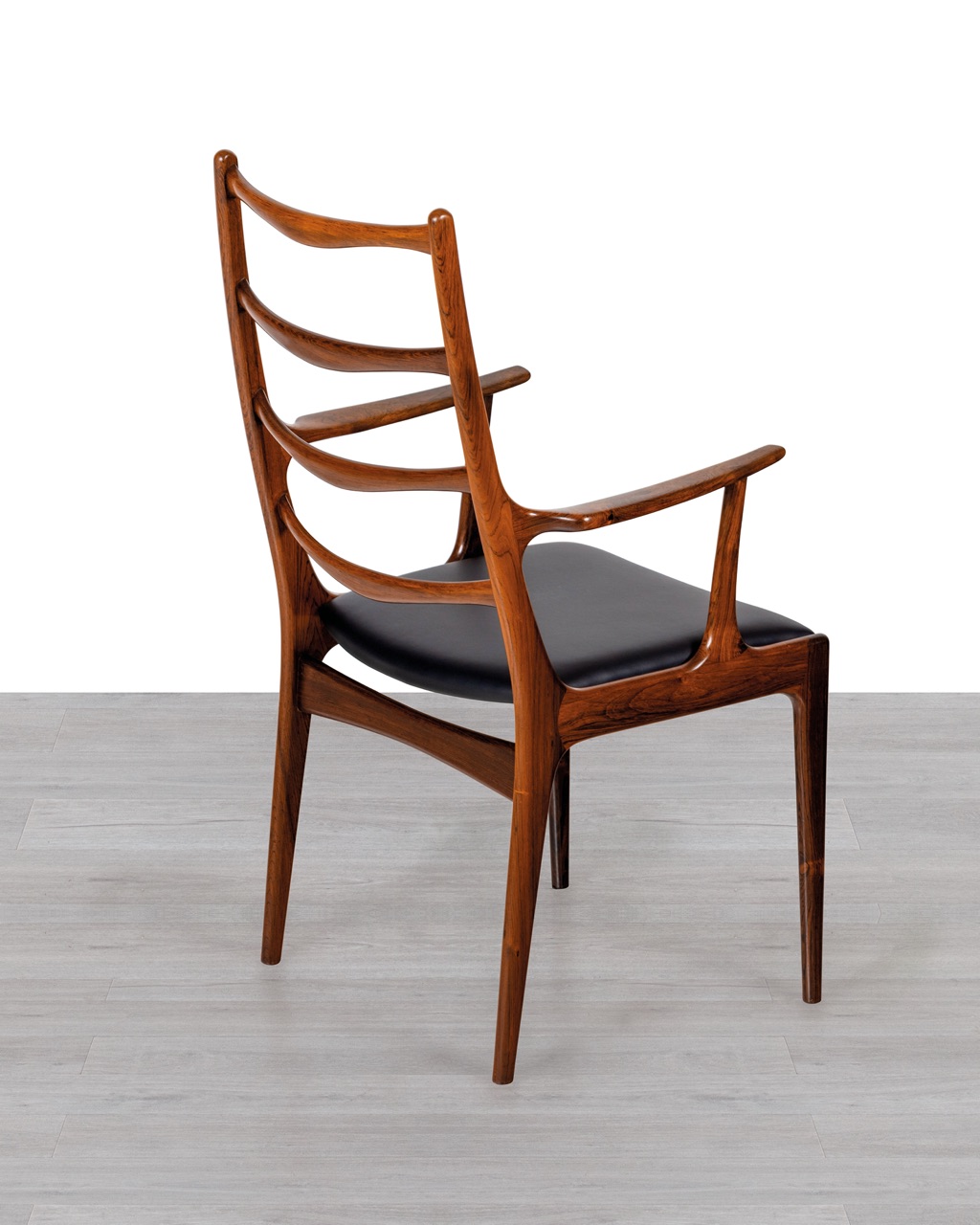 Johannes Andersen Dining Chair Uldum Mobelfabrik Model UM37 Brazilian Rosewood Ladder Back Mid Century Modern Danish 1960s Vintage Carver Chair