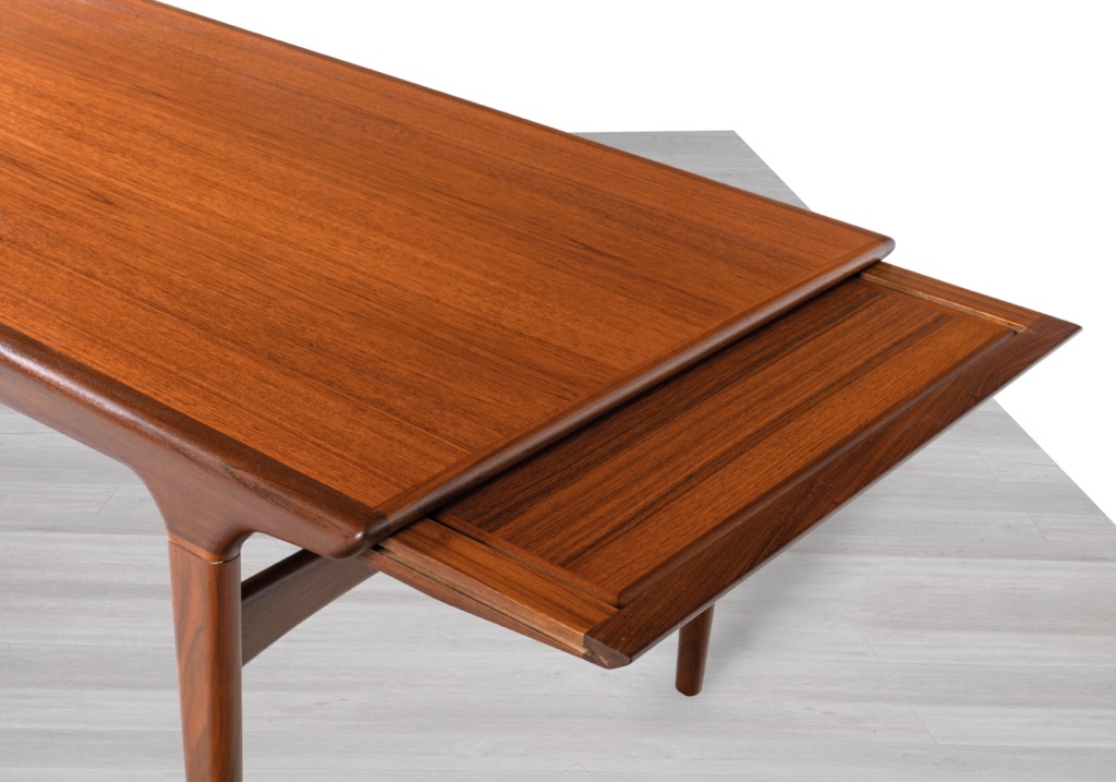 Johannes Andersen Dining Table by Uldum Mobelfabrik Denmark 1960s Original Scandinavian Dining Room Furniture Extension Table Teak store One Leaf