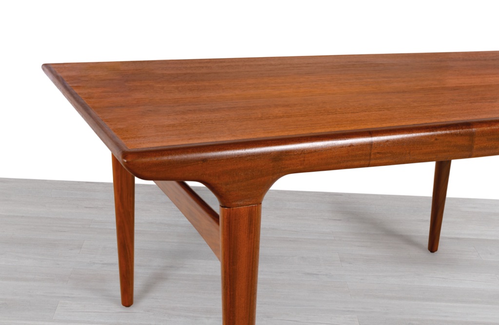 Johannes Andersen Dining Table by Uldum Mobelfabrik Denmark 1960s Original Scandinavian Dining Room Furniture Extension Table Teak One Leaf Organic form