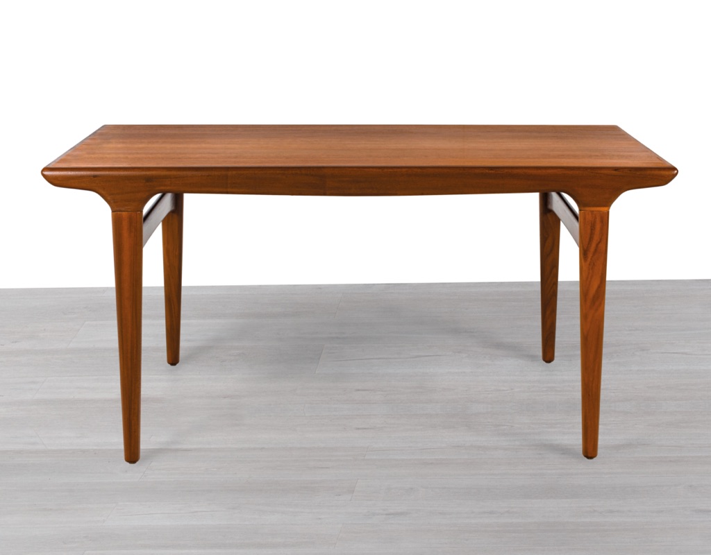 Johannes Andersen Dining Table by Uldum Mobelfabrik Denmark 1960s Original Scandinavian Dining Room Furniture Extension Table Teak One Leaf
