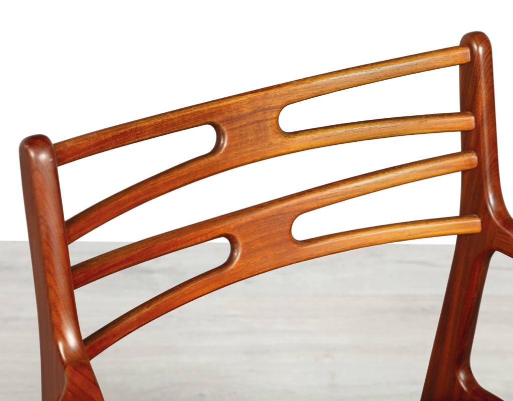 Johannes Andersen dining chairs Model 101 mid century modern Danish 1960s Vamo Sonderborg seating dining room furniture teak Scandinavian original design backrest