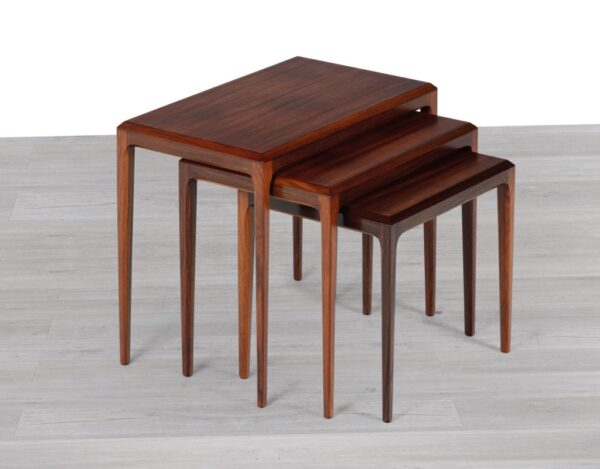 Johannes Andersen Nesting Tables CFC Silkeborg Mobelfabrik Nest Brazilian Rosewood Danish Vintage 1960s Original Scandinavian Coffee Tables Patina