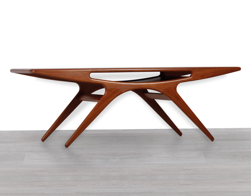 Johannes Andersen Smile Coffee Table CFC Silkeborg Denmark Original Danish Vintage 1950s Lounge Room Furniture Teak Curves