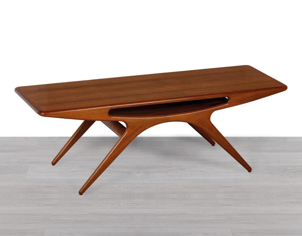 Johannes Andersen Smile Coffee Table CFC Silkeborg Denmark Original Danish Vintage 1950s Lounge Room Furniture Teak Longer in Length
