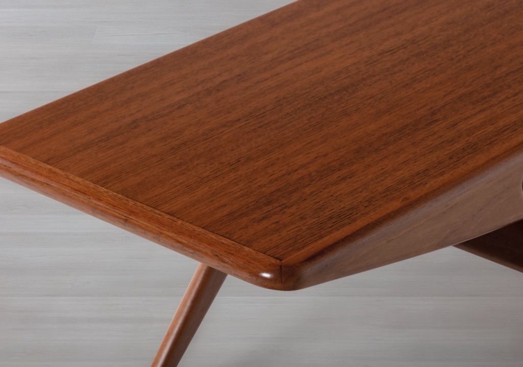 Johannes Andersen Smile Coffee Table CFC Silkeborg Denmark Original Danish Vintage 1950s Lounge Room Furniture Teak curved edge design