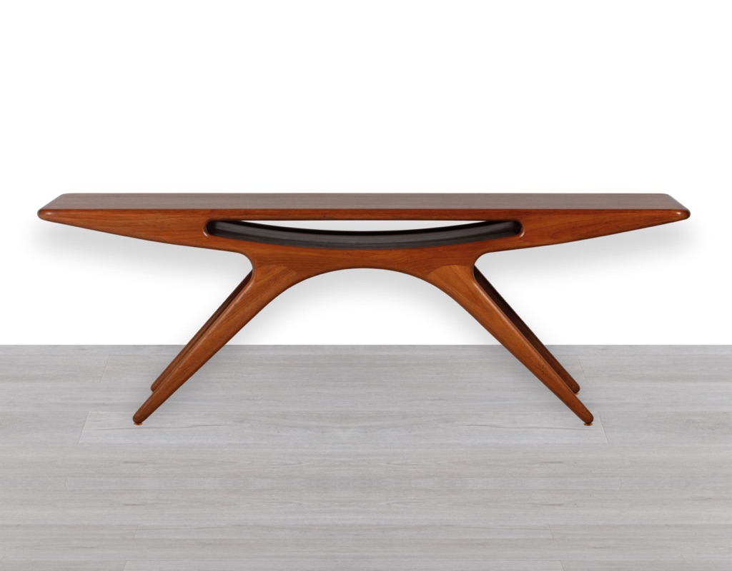 Johannes Andersen Smile Coffee Table CFC Silkeborg Denmark Original Danish Vintage 1950s Lounge Room Furniture Teak profile iconic smile design