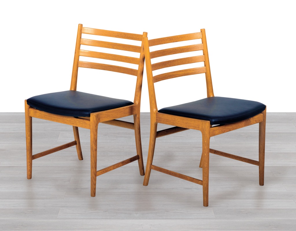 Set of six Kai Lyngfeldt Larsen Dining Chairs Oak Danish 1960s Vintage Soren Willadsen Mobelfabrik Mid Century Modern Original Scandinavian Dining Room Furniture