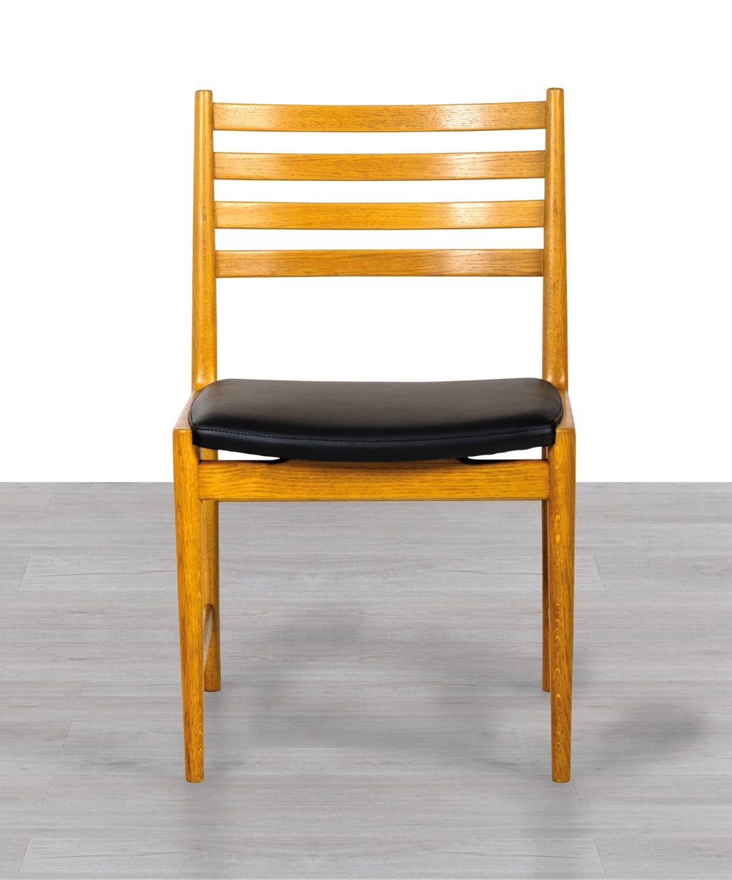 Kai Lyngfeldt Larsen Dining Chairs Oak Danish 1960s Vintage Soren Willadsen Mobelfabrik Mid Century Modern Original Scandinavian Dining Room Furniture Ladderback Design