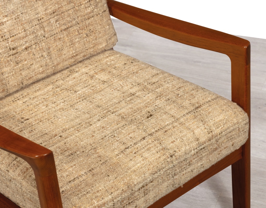 Mid century modern Danish 1960s Ole Wanscher Senator sofa armchairs by France & Son vintage Scandinavian seating teak frame upholstery wool