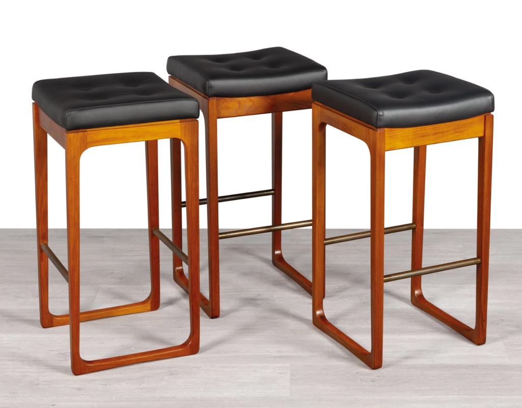 Gerald Easden Barstools Module Furniture Australian mid century modern furniture Melbourne 1960s Blackwood frames English designer set three