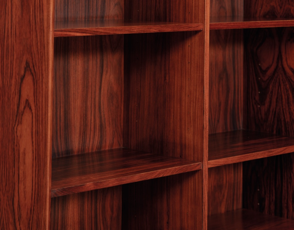 Mid century modern Danish bookshelf in Brazilian Rosewood 1960s Scandinavian vintage storage adjustable shelves by Brouer Mobelfabrik imported from Denmark Poul Hundevad adjustable