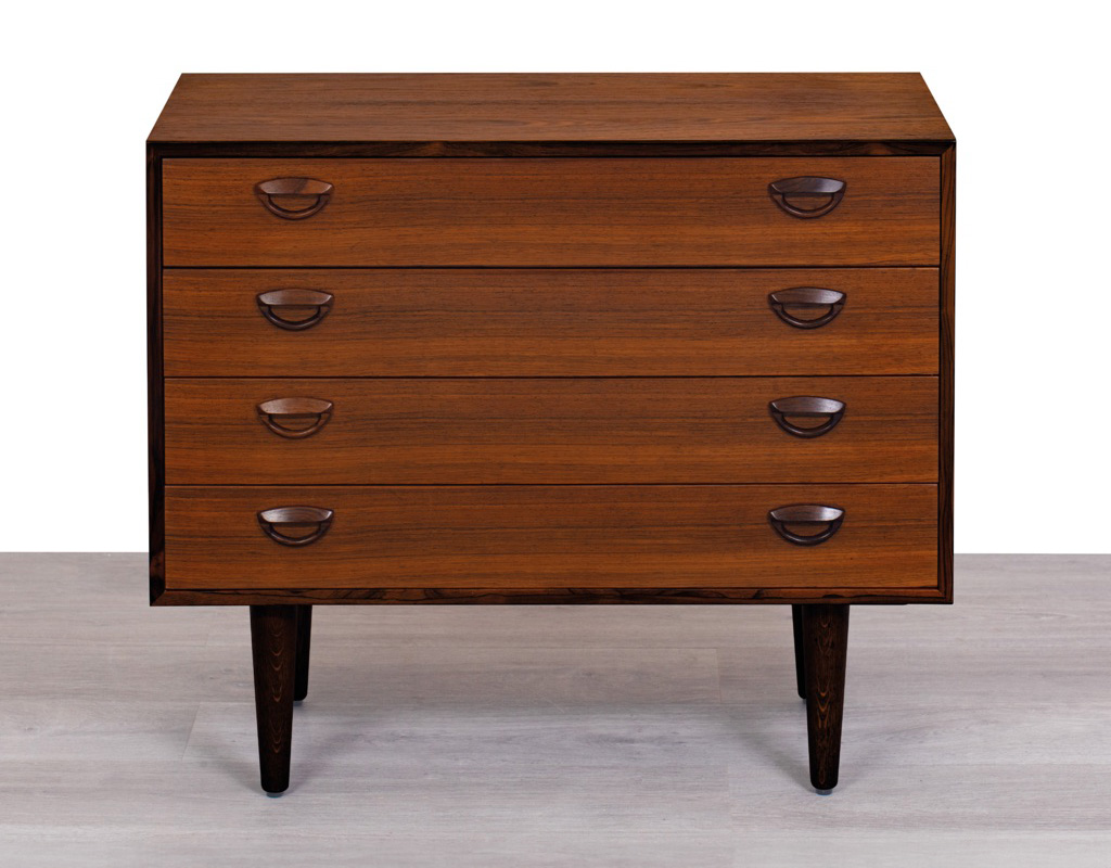Kai Kristiansen mid century modern Danish chest of drawers tallboy Brazilian rosewood vintage 1960 FM Mobler