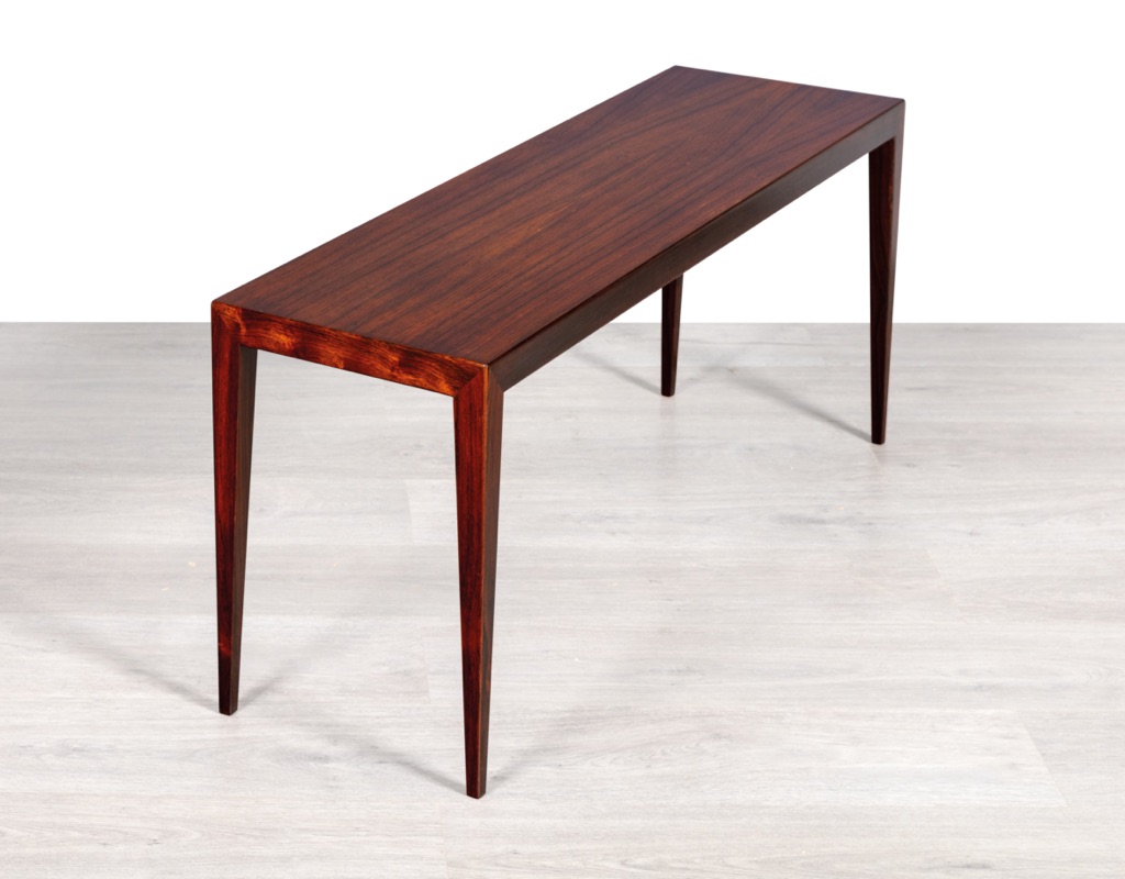 Mid century modern Severin Hansen Jr.Haslev Danish Mobelfabrik Vintage coffee Table Brazilian Rosewood occasional sofa table Scandinavian design Denmark long narrow