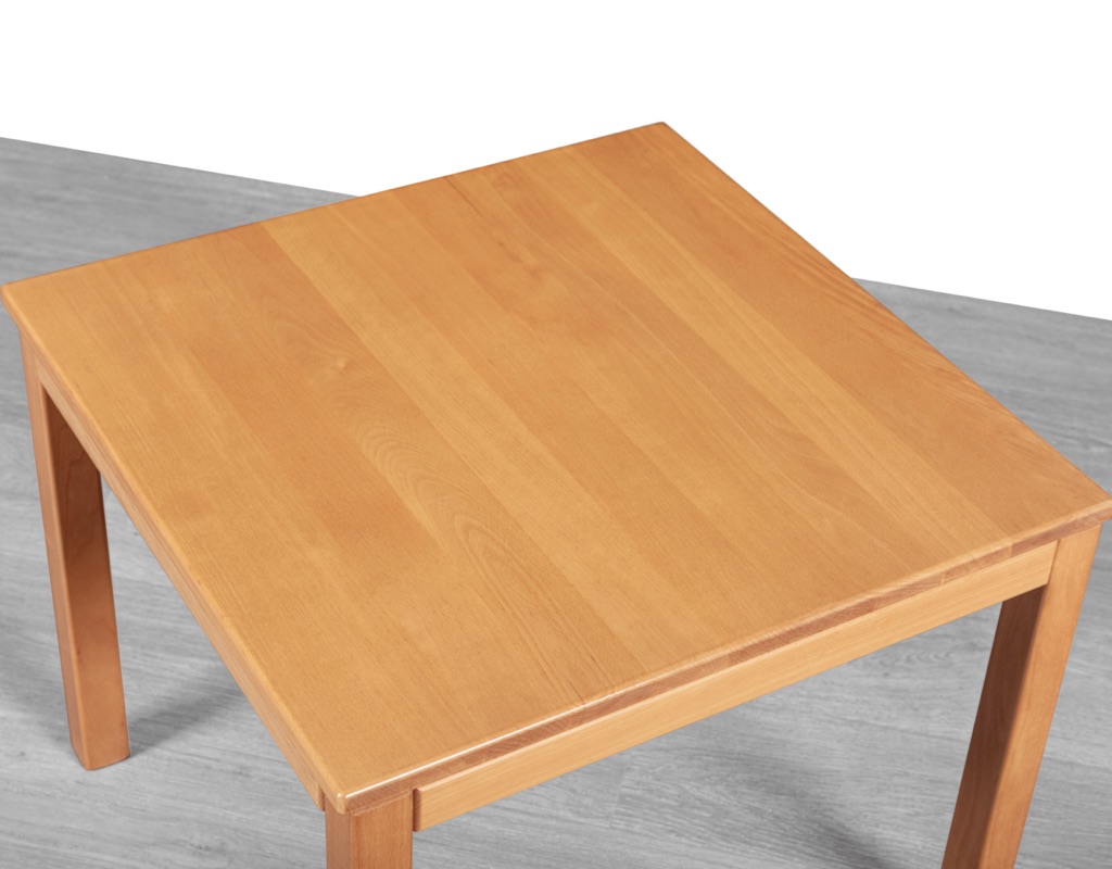 Mid century modern Danish vintage coffee occasional table Haslev Mobler Mobelsnedkeri in solid beechwood top view