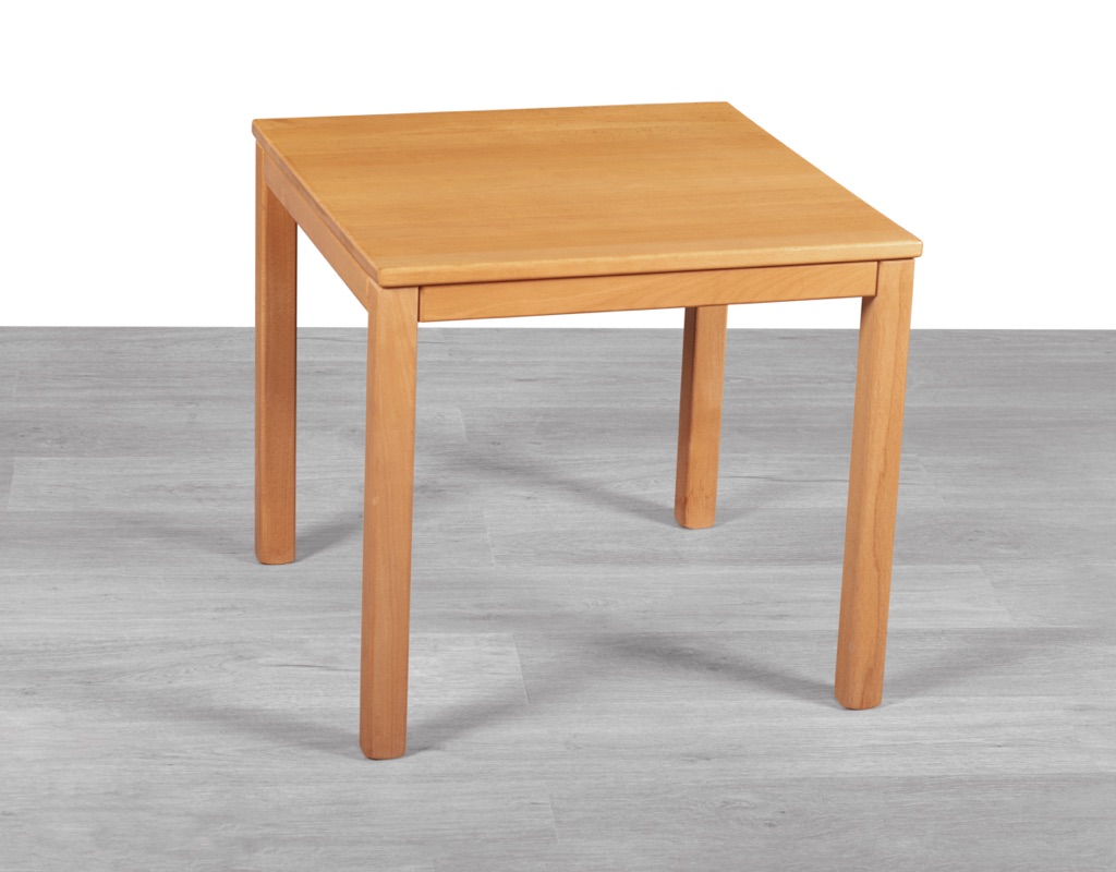 Mid century modern Danish vintage coffee occasional table Haslev Mobler Mobelsnedkeri in solid beechwood side view
