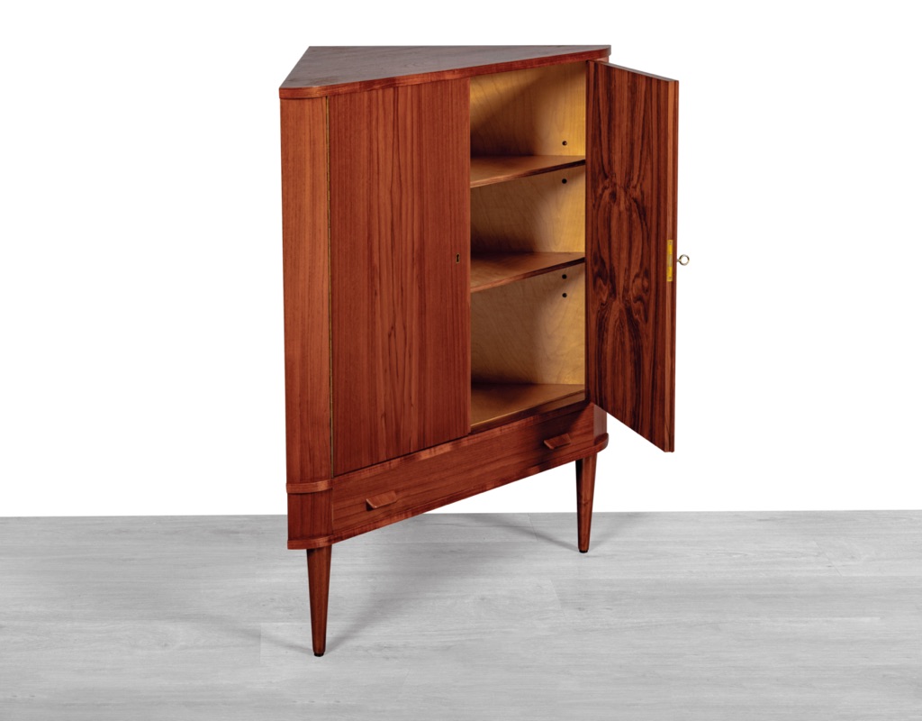 Corner Cabinet Danish Mid Century Modern 1960s Poul Volther FDB Mobler Vintage Bar Cabinet Original Imported Scandinavian Furniture Cupboard
