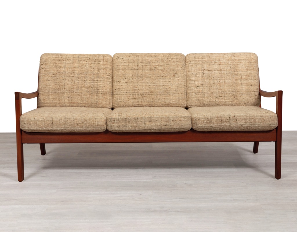 Mid century modern Danish 1960s Ole Wanscher Senator sofa armchairs by France & Son vintage Scandinavian seating teak frame upholstery imported original furniture
