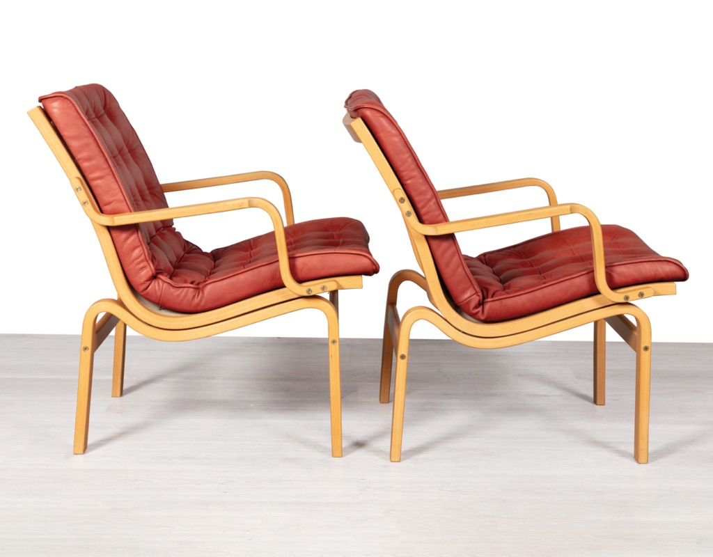 Mid century modern Danish Finn Ostergaard armchair leather and beechwood frame imported Denmark Scandinavian vintage seating Melbourne 1960 pair