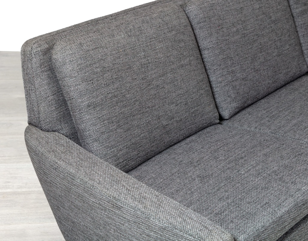 Mid Century Modern Danish Couch Sofa Vintage Scandinavian Design seating 1960s DUX Sweden Original Imported Upholstered four seater Warwick Fabric up close