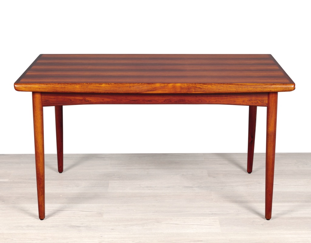 Mid century modern dining table Danish vintage 1960 teak rosewood imported from Denmark draw leaf extension original Scandinavian design Melbourne Brunswick East Brazilian Rosewood Skovby Furniture